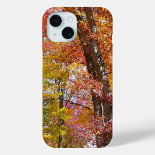 Orangene und gelbe Herbstbäume Herbstfotografie iPhone 15 Hülle