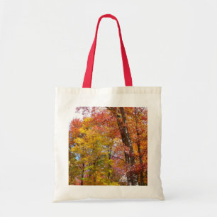Orangene und gelbe Herbstbäume - Herbstfotografie Tragetasche
