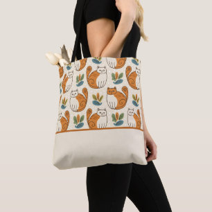 Orangene und weiße Katzen Naive Kunst Stil Farbblo