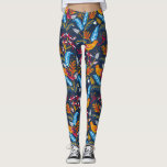 Orangene Vögel und botanische Fernen Whimsical<br><div class="desc">Kick dich zurück in diese tollen Leggings mit einem Muster von skurrilen Orangenvögeln,  bunten Blume und botanischen Farnen. Ideal für eine besondere Veranstaltung,  ein Training im Fitnessraum,  einen tropischen Urlaub oder ein Festival.</div>