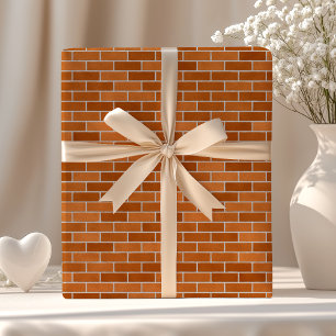 Orangene Ziegelwand Geschenkpapier