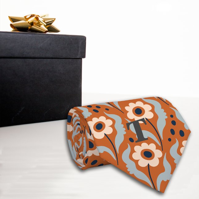 Orangeneier-Blume Monogramm Krawatte (Von Creator hochgeladen)