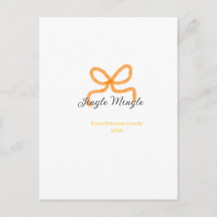 Orangener Bogen Jingle Mingle Retro Boho Familienn Feiertagspostkarte