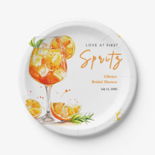 Orangener Cocktail Liebe auf den ersten Spritzer B Pappteller