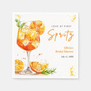 Orangener Cocktail Liebe auf den ersten Spritzer B Serviette