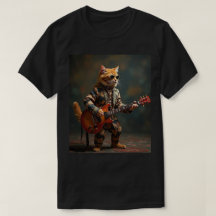 Orangener Katze Gitarre Spieler