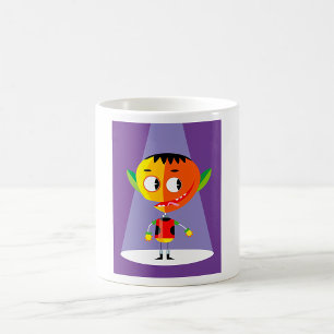 Orangener Kopf Charakter Kaffeetasse