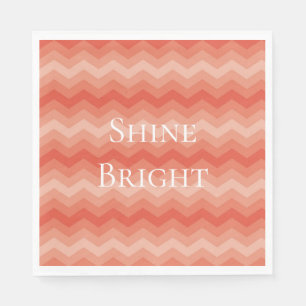Orangener Pfirsich-Chevron Serviette