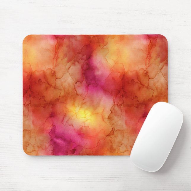 Orangener Rosa Alcohol-Tinte-Marbel Mousepad (Mit Mouse)