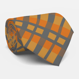Orangener Senf Marine Teal Gestreift Krawatte