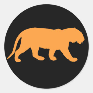 Orangener Tiger Runder Aufkleber
