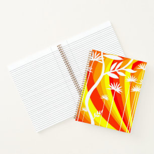 Orangener und gelber botanischer Druck Notizbuch