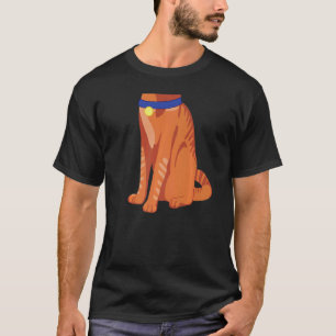 Orangenes Katzenkostüm Halloween-Katzen-Outfit Kos T-Shirt