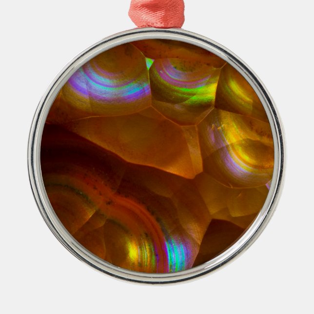 Orangenfeueropal Silbernes Ornament (Vorne)