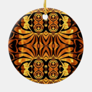 Orangenflames Stammmuster der Utopole Keramik Ornament