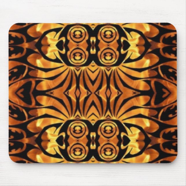 Orangenflames Stammmuster der Utopole Mousepad (Vorne)