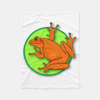 Orangenfrosch Fleecedecke