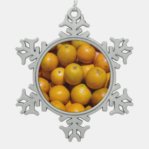 Orangenfrucht Florida Markt Orange Schneeflocken Zinn-Ornament