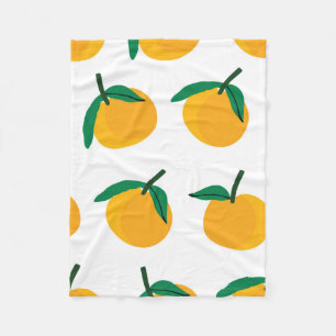 Orangenfrucht mit weißem Hintergrund nahtloses Pa Fleecedecke