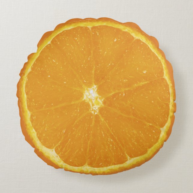 Orangenfrucht Rundes Kissen (Vorderseite)