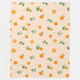 Orangenfrucht Zitrus klassisches Muster Fleecedecke