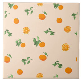 Orangenfrucht Zitrus klassisches Muster Fliese