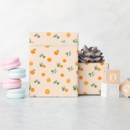 Orangenfrucht Zitrus klassisches Muster Geschenkpapier