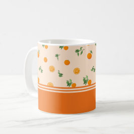 Orangenfrucht Zitrus klassisches Muster Kaffeetasse