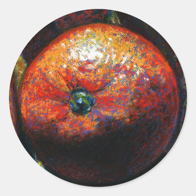 Orangenfruchtaufkleber Runder Aufkleber (Vorderseite)