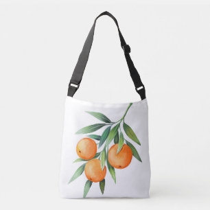 Orangenfrüchte in Aquarellfarben: Abgeschiedene Br Tragetaschen Mit Langen Trägern