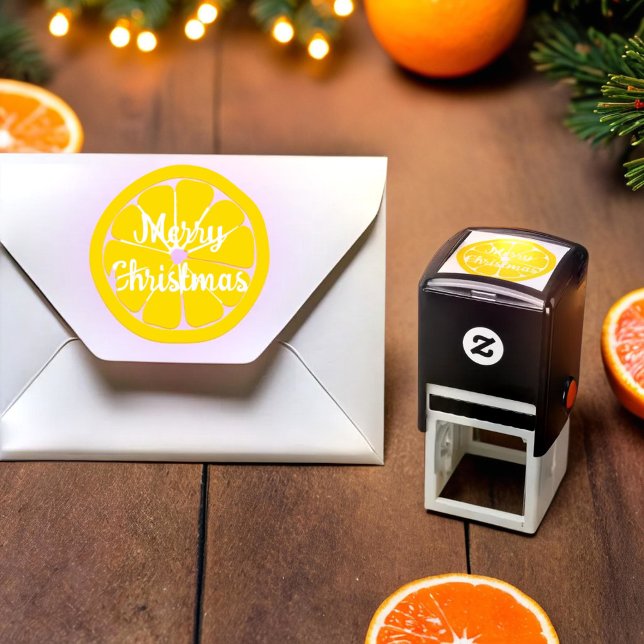 Orangenfrüchte Permastempel (Christmas orange fruit self-inking stamp)
