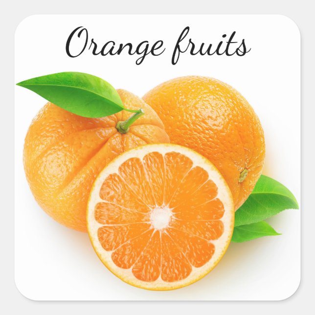 Orangenfrüchte Quadratischer Aufkleber (Vorderseite)