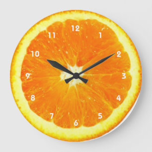 Orangenfruchtuhr mit Zahlen Große Wanduhr