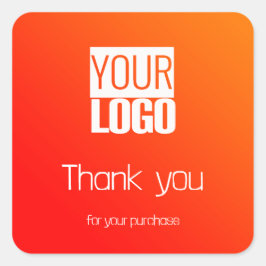 Orangengefälle - Ihr Logo Quadratischer Aufkleber