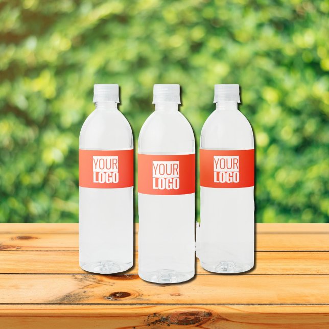 Orangengefälle Logo hinzufügen Wasserflaschenetikett (Von Creator hochgeladen)