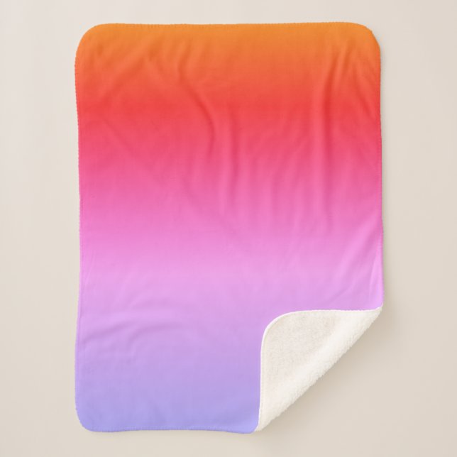 Orangengelb Rosa Lila Decke Sherpadecke (Vorderseite)