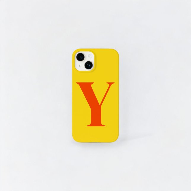 Orangengelbe initiale Personalisierte Monogramm Case-Mate iPhone Hülle (Von Creator hochgeladen)