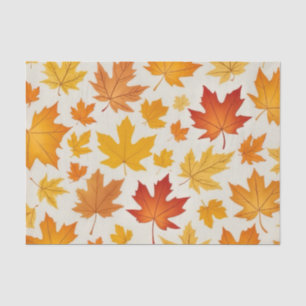 Orangengelbe Rustikale Herbstmaple Blätter Muster Seidenpapier