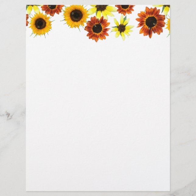 Orangengelbe Sonnenblumen Letterhead (Vorderseite)