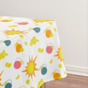 Orangengelbe Suns Lemonade Pitchers Pink Aquamarin Tischdecke