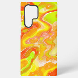 Orangengelbe Topografie Abstrakter Marmor Samsung Galaxy Hülle