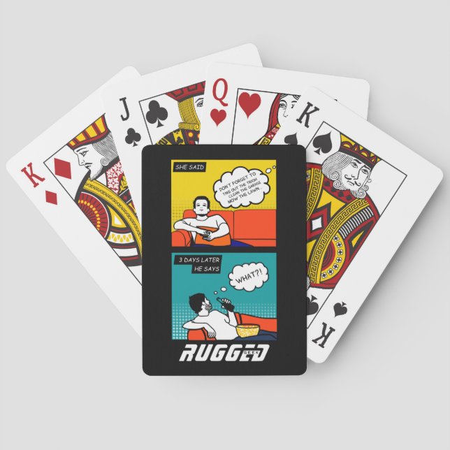 Orangengelber Honig Do Rugged Geek Comic Spielkarten (Rückseite)