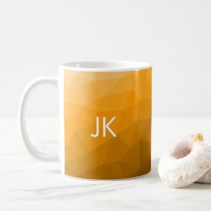 Orangengradientengeometrie Monogramm Kaffeetasse
