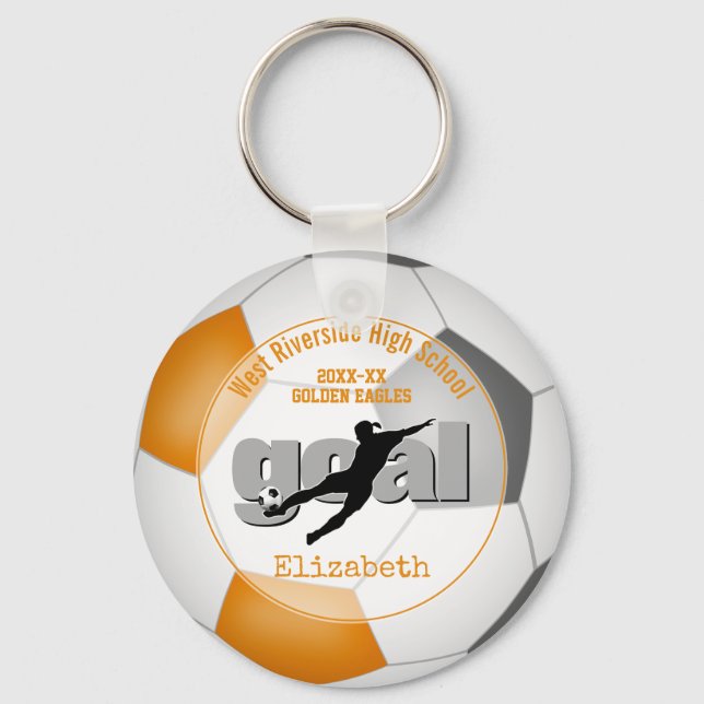 Orangengrauer Fußball-Mannschaft Farben Geschenke  Schlüsselanhänger (Vorderseite)