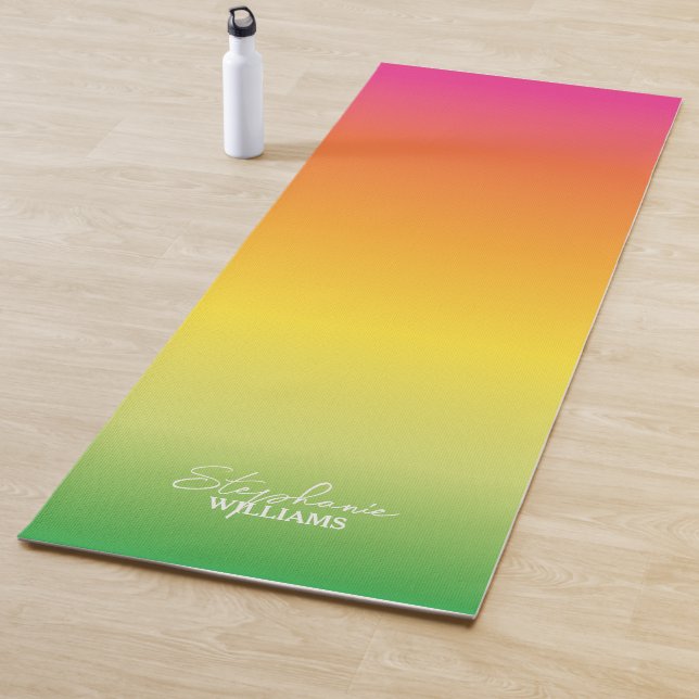 Orangengrüne Gradient Yoga Mat mit Individuelle Na Yogamatte (Beispiel)