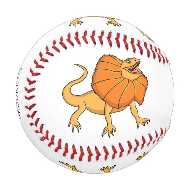 Orangenhals-Eidechsen-Cartoon Baseball (Vorderseite Links)