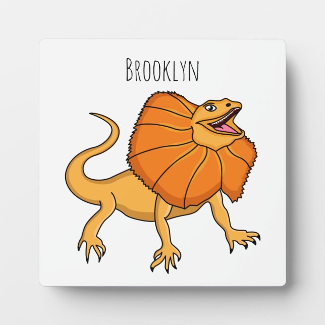 Orangenhals-Eidechsen-Cartoon Fotoplatte (Vorderseite)