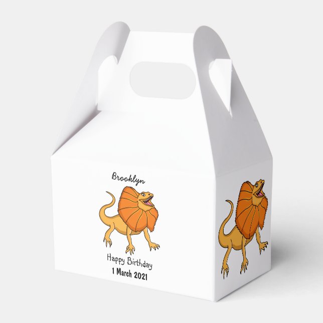 Orangenhals-Eidechsen-Cartoon Geschenkschachtel (Vorderseite)