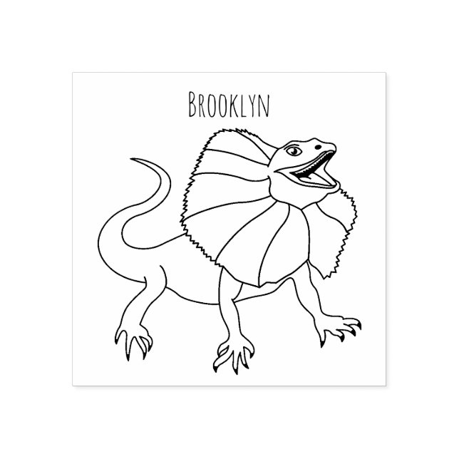 Orangenhals-Eidechsen-Cartoon Gummistempel (Prägung)