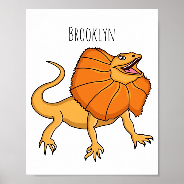 Orangenhals-Eidechsen-Cartoon Poster (Vorne)